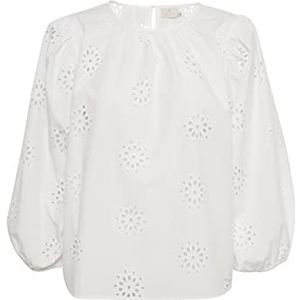 KAFFE dames blouse met wikkelmouwen, krijt, 36