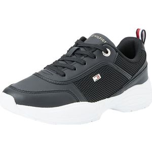 Tommy Hilfiger Dames Hilfiger Chunky Runner Sneaker, zwart, 4 UK, Zwart, 37 EU