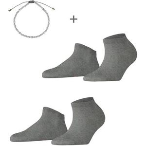 ESPRIT Dames Korte sokken Irisée Multipack W Sn katoen kort eenkleurig 2 paar, Grijs Light Grey 3400, 35-38