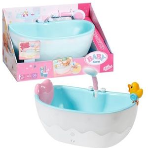 BABY Born Bath 835784 Poppenaccessoires van 36 en 43 cm met licht- en geluidseffecten, inclusief kussen en eend, werkt op batterijen, voor kinderen vanaf 3 jaar