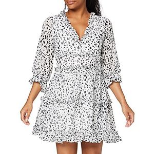 Chi Chi London Dames Ruche Dierenprint Mini Dagjurk in Wit