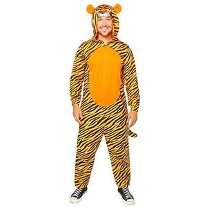 Amscan 9908778 - Volwassenen Hooded Tiger Onesie Wereldboekdag Fancy Dress Kostuum Maat: Standaard