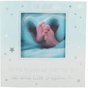 Depesche 11130-052 3D vouwkaart met muziek en licht, felicitatiekaart voor de geboorte voor jongens, ca. 15,5 x 15,5 cm groot, incl. bijpassende envelop, binnen en buiten bedrukt