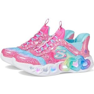 Skechers Meisjes Trainers, roze synthetisch/multi trim, 10.5 UK, Roze Synthetische Multi Trim, 28 EU