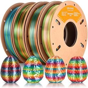ERYONE PLA regenboog zijde filament 1,75 mm voor 3D-printer +/- 0,03 mm, 0,25 kg x 4 spoelen.