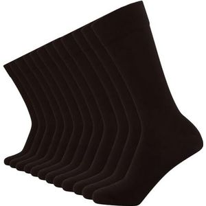 FM London Set van 12 bamboe sokken voor heren, zwart (black 01), 43/46 EU