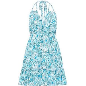 isha Dames zomerjurk 19326439-IS01, BLAUW Wit, M, zomerjurk, M