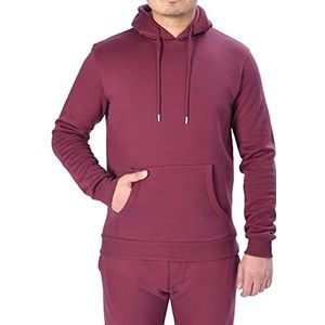 M17 Heren Pullover Hoodie Casual Hooded Sweatshirt Hoody Top Jumper Classic Plain Jacket Lange Mouwen met Pocket (L, Grey Marl), Rood (Burgundy Red), L