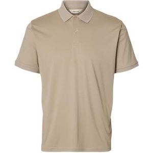 SELECTED HOMME Heren Slhfave Button Ss Polo Noos, havermout, M