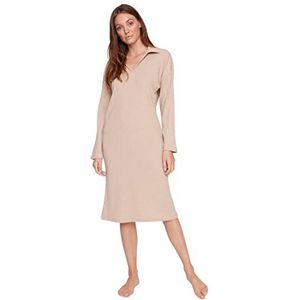 Trendyol Midi Shirt Regular Dress Jurk Dames, Kameel., XS
