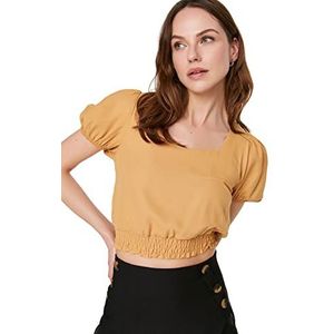 TRENDYOL Cultuurblouse voor dames, beige, 38