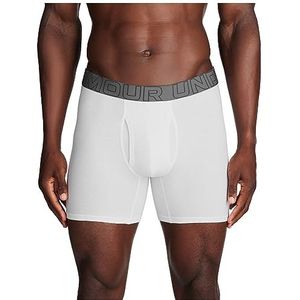 Under Armour Performance Cotton Boxer - Solid 6in 3-Pack, White Solid - Core, XS