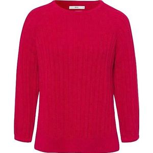 BRAX Dames Style Lesley Organic Cotton Solid Pullover, Lipstick PINK, 40, Lipstick pink., 40