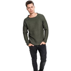 Urban Classics Raglan Wideneck Sweatshirt voor heren, groen (olijf 176), S