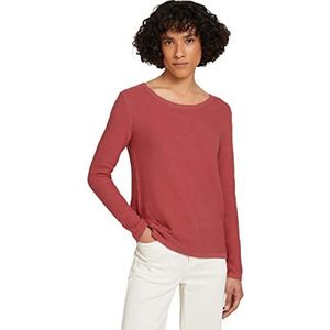 TOM TAILOR Dames Basic trui met structuur 1024249, 11183 - Cozy Pink, S