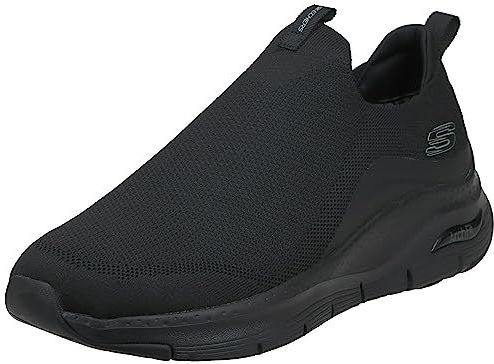 Skechers 232404 BBK Sneakers voor heren, Zwarte gebreide zwarte synthetische rand, 39.5 EU