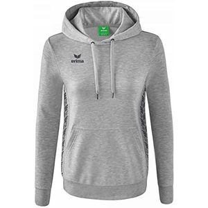 Erima dames Essential Team sweatshirt met capuchon (2072215), licht grey melange/slate grey, 42