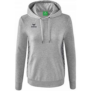 Erima dames Essential Team sweatshirt met capuchon (2072215), licht grey melange/slate grey, 40