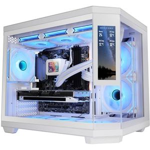 Mars Gaming MC-3TCORELCDM - Micro-ATX Gaming Behuizing - Wit - 7,2 inch IPS-scherm
