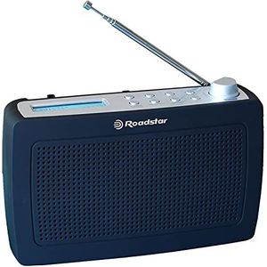 Roadstar TRA-886D+ Draagbare DAB/DAB+/FM-radio (2 alarmtijden, slaaptimer, hoofdtelefoonaansluiting, netvoeding en batterij), zwart