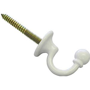 Gardinia Decoratieve haken, barok, 2 stuks, embrasse-haken, metaal, wit, lengte: 3 cm, Ø18 mm