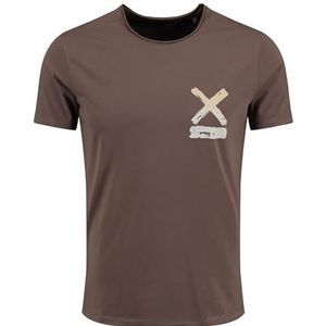 KEYLARGO Splash Round T-shirt voor heren, Mud Brown (1607), L