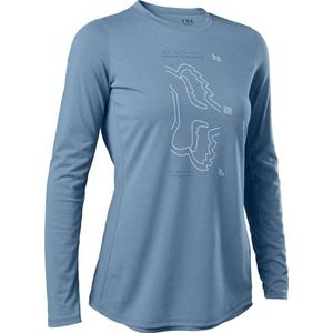Fox Racing Dames Ranger Dri Release shirt met lange mouwen mountainbike shirt, stoffig blauw, groot