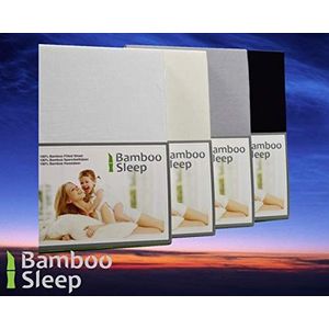 BambooSleep BH90200zilver Hoeslaken matras, 90 x 200 cm, 100% bamboe, Bamboe, Zilver