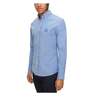 BOSS Mabsoot 2 Slim-Fit overhemd voor heren, van elastisch Oxford-katoen, lichtblauw, XL