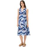 Urban Navy - Mouwloze Jurk - Grafisch Patroon - Ronde Hals