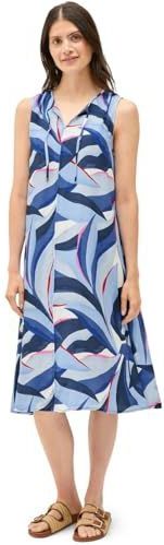 Urban Navy - Mouwloze Jurk - Grafisch Patroon - Ronde Hals