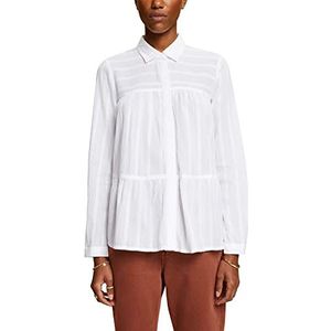 ESPRIT Volant katoenen blouse, wit, XL