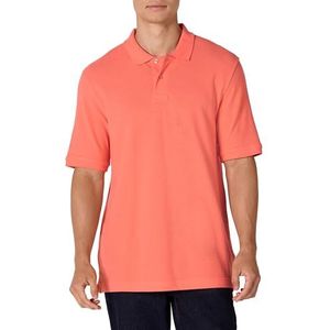 Amazon Essentials Men's Poloshirt van piqué-katoen met normale pasvorm (verkrijgbaar in grote en lange maten), Koraaloranje, L