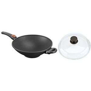 SKK 27614 Titanium inductie, gietijzeren wokpan, diameter 32 cm, anti-aanbaklaag, geschikt voor inductie, keramisch versterkt, met afneembare handgrepen, ovenvast, Made in Germany