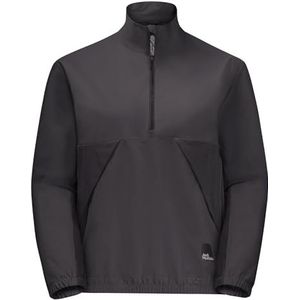 Jack Wolfskin Jongens tiener halve rits Y trui, Granite Black, 164, Graniet Black, 164 cm