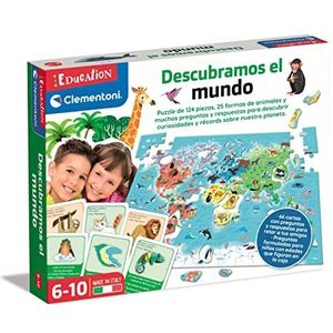 Clementoni - Laat ons de wereld ontdekken, educatief spel aardrijkskunde en kaarten, educatief speelgoed in het Spaans vanaf 6 jaar (55446)