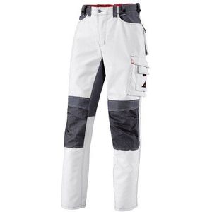 BP Workwear 1789-555-21 werkbroek - elastiek in de rug - tailleplooien - normale pasvorm - maat: 52s - kleur: wit/donkergrijs