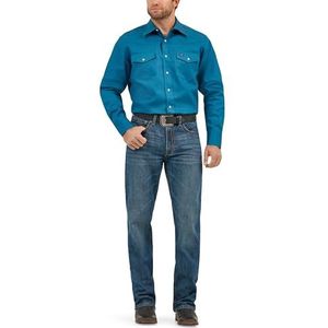 Wrangler Westernhemd met lange mouwen en drukknoopsluiting, ondoorzichtig voor heren, Indigo, 3XL