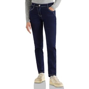 Cecil Dames Uitgerolde casual jeans in Blauw, Gr: 25
