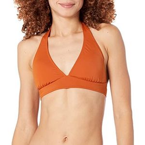 Amazon Essentials Dames lichte ondersteuning stropdas halter bikini badpak top (verkrijgbaar in grote maten), terracotta, Large