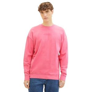 TOM TAILOR Denim Sweatshirt voor heren, 32263 - Flashy Flame Pink, XS