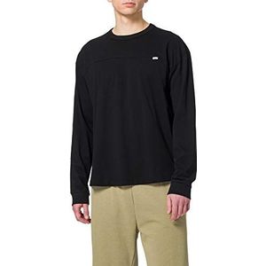 Urban Classics Herenshirt met lange mouwen van biologisch katoen, organisch katoen, korte curved oversized sweatshirt voor mannen in 2 kleuren, maten S - 5XL, zwart, XL