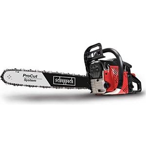 Scheppach CSP50 Kettingzaag, benzine-kettingzaag, met ProCut-zwaard/ketting, 45 cm zwaardlengte (18 inch), 2,44 pk vermogen, 45 cm³, anit-vibratiesysteem, Easy Start System met automatische choke