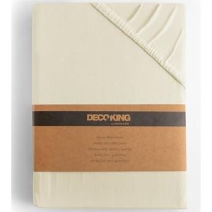 DecoKing - Hoeslaken - Beige - 80x200 cm - 90x200 cm - 100% Gekamd Katoen Jersey