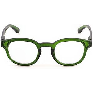 Contacta, Hipstyle Bebop Leesbril voor dames en heren, klassieke en kleurrijke bril, montuur met flexibele stangen, kleur groen, dioptrie +3,50, verpakking met brillenhouder, 27 g