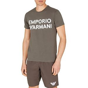 Emporio Armani Swimwear Emporio Armani T-shirt voor heren, met logo band en ronde hals, Dark Land, L
