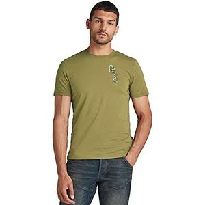 G-STAR RAW Heren Back Graphic 89 Slim T-shirt, Groen (Light Antiek Groen 336-c620), XXL