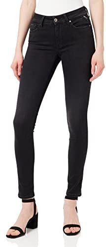 Replay New Luz Skinny Fit Hyperflex Cloud Damesjeans met stretch, Black 098, 25W / 30L