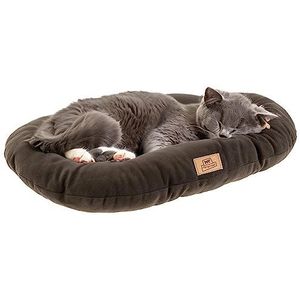 Ferplast Klein hondenbed Relax microfleece 45, zacht en wasbaar kussen voor kleine honden en katten, grijs