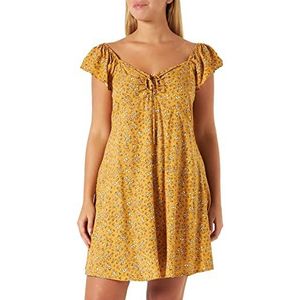 Springfield Korte jurk met veters, geel, maat 38